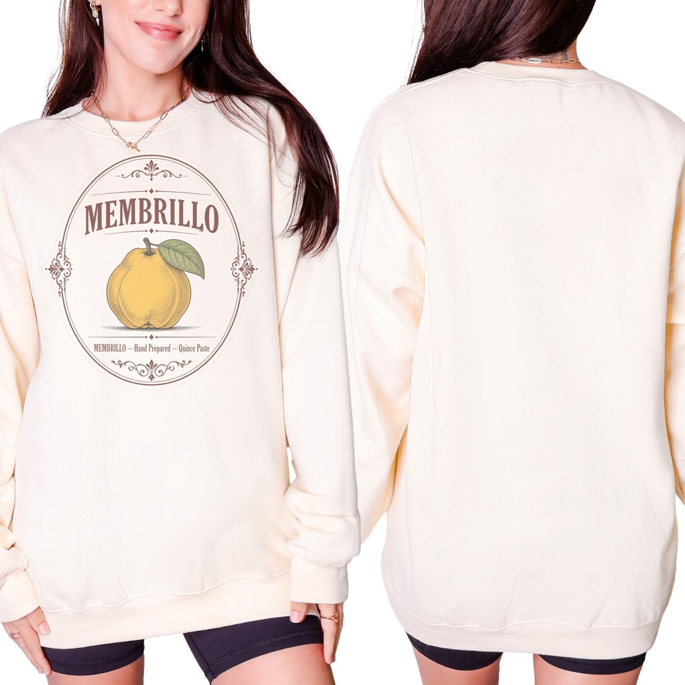 Membrillo Hand Prepared Quince Paste Label Badge Sweatshirt